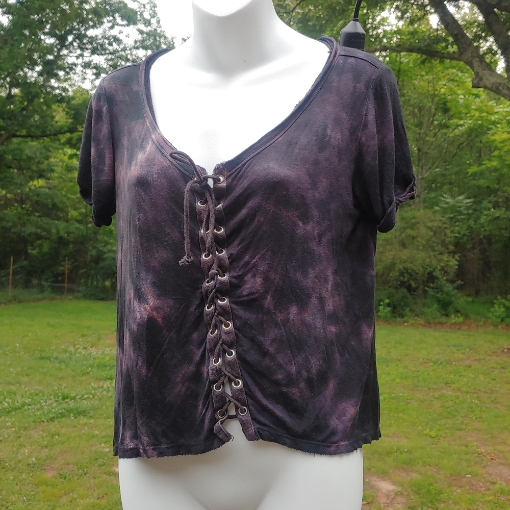 Rue21 black tie-dye top